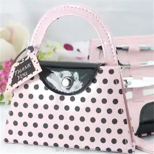 Bán Buôn Wedding Bomboniere Lưu Niệm Của Khách Quà Tặng Đám Cưới Bridal Shower Favor Hồng Polka Dot Purse Manicure Set Công Cụ