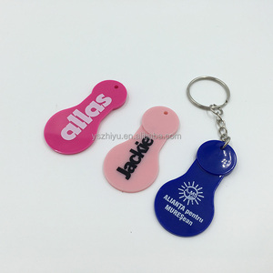 Custom design cheap plastic <strong>shopping</strong> <strong>cart</strong> trolley <strong>coin</strong> <strong>keychain</strong> ZHIYU for souivenir support oem - Product Image 2