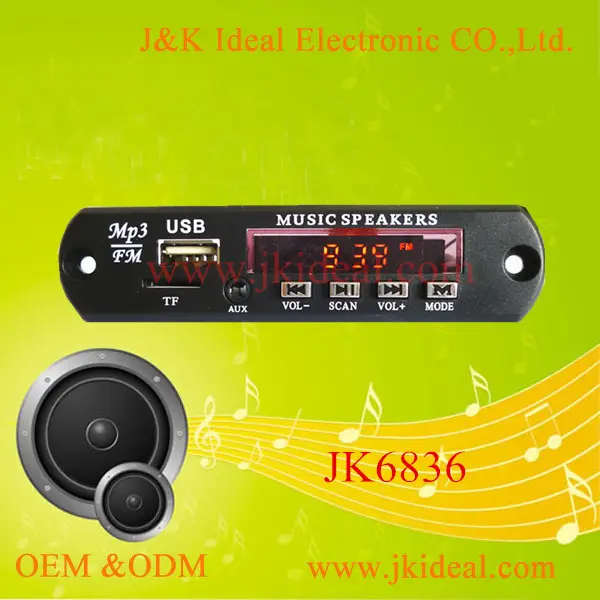 Jk6836 лучшая цена usb sd mp3 плеер fm радио комплект