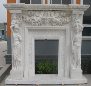 चीन प्राकृतिक काले गोल्डन के साथ संगमरमर चिमनी <span class=keywords><strong>mantel</strong></span> - Product Image 4