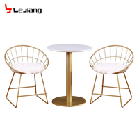 Chaise ronde en fer et métal doré avec logo gratuit, style européen, salle à manger, café, maille, chaise d'extérieur moderne, pieds des états-unis