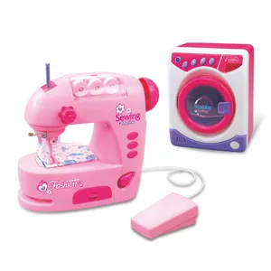 Crianças fingir play set meninas brinquedo máquina de costura com máquina de lavar