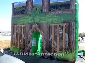 Juegos de tirolesa inflables de PVC grandes <span class=keywords><strong>para</strong></span> <span class=keywords><strong>adultos</strong></span>, tobogán de entretenimiento deportivo de desafío al aire libre con soplador y kits de reparación - Product Image 2