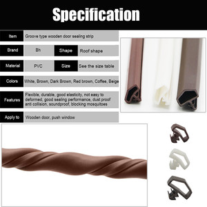 R 10X5X4Mm <span class=keywords><strong>PVC</strong></span> Silicone TPE Cao Su Gỗ Rãnh Cửa Sổ Khung Cửa Sổ Miếng Đệm Sửa Chữa Caulk Dải Niêm Phong Băng Chống Thấm - Product Image 2