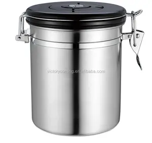 Airtight Coffee Canister Stainless Steel Container For The Kitchen Coffee Ground Vault Jar