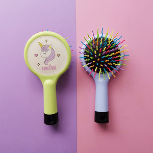 Cepillo de pelo para bebé, masajeador de cabeza de arco iris, peine para niños, cepillo de pelo para niñas, cepillo Antiestático de baño, peine de princesa - Product Image 3
