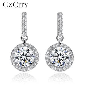 CZCITY Zircon Real <strong>Silver</strong> Drop <strong>Long</strong> <strong>Earrings</strong> Women Dangle Hanging <strong>Earring</strong> 925 Sterling-<strong>Silver</strong> Luxury Fine Jewelry - Product Image 1
