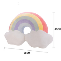Décoration d'oreiller arc-en-ciel nuage doux et créatif coloré mignon