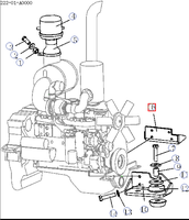 Pièces de rechange pour moteur de niveleuse SHANTUI SG18 222-01-02000 Support (côté droit)