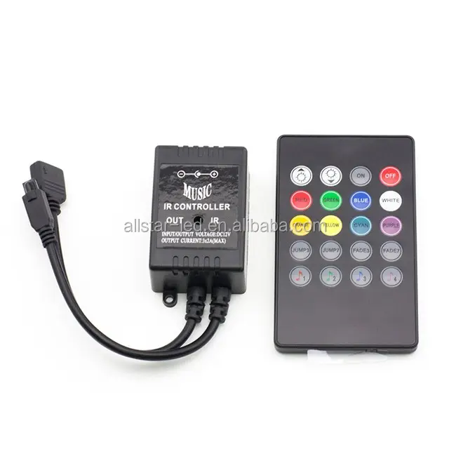 Infrarood Muziek Controller 20 keys IR Afstandsbediening Geluid Sensor Controller Voor 5050 3528 5630 RGB LED Strip licht Flexibele