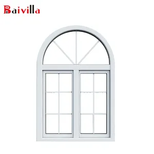 Foshan aluminum frame window customization glass arched window grill design