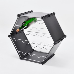 New White Color Wine <b>Bottle</b> Display <b>Rack</b> With POM Fixed Column - Product Image 2