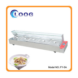Venta caliente Calentador De Alimentos <span class=keywords><strong>5</strong></span> Olla Húmeda Bien al Baño María Eléctrico Con Guardia Estornudar - Product Image 1
