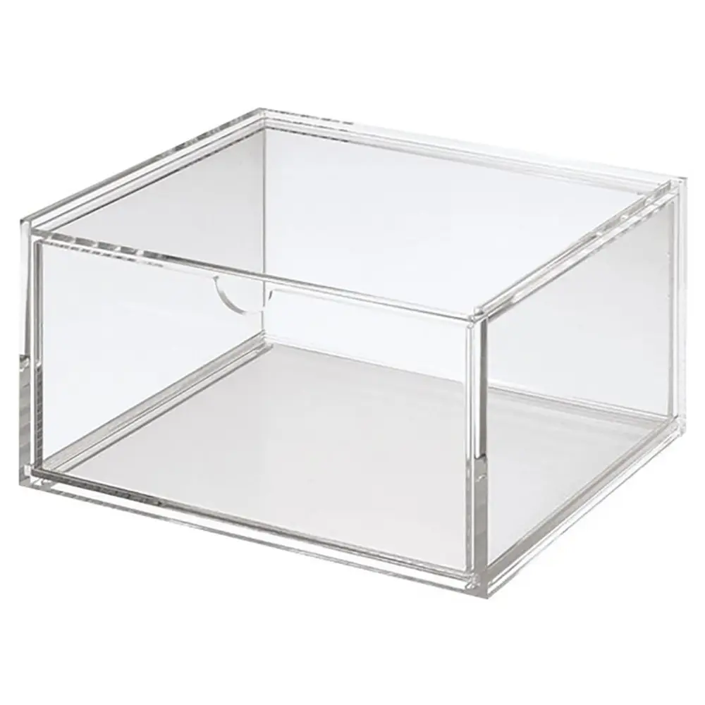 Одинарный прозрачный акриловый ящик для хранения, индивидуальный акриловый Штабелируемый ящик для хранения