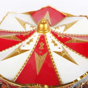 Carillon animato a Led musicale rosso noel Carousel natalizio per la decorazione delle vacanze di natale