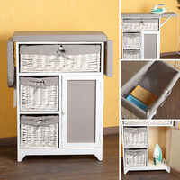 Commode 2 en 1 + Table à repasser avec paniers en osier