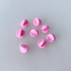 Supply Pink PVC Rubber <strong>Pin</strong> <strong>Backs</strong> - Butterfly Clutch - Product Image 3