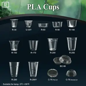 T-PLA1-P Yoghurt Jelly Koffie Ijs Gelato Dessert Saus 1Oz 2Oz 3Oz 4Oz 5Oz 6oz 7Oz 8Oz 9Oz Biologisch Afbreekbaar Plastic Cup