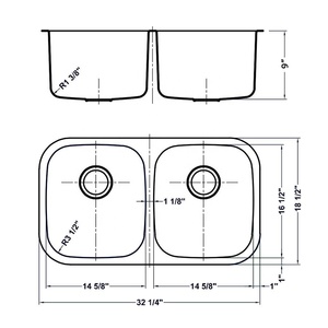 <span class=keywords><strong>Blanco</strong></span> 32 pouces Asil Double Bol En Acier Inoxydable Sous Évier De Cuisine - Product Image 5