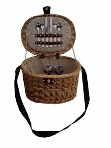 Sauce cesta tejida granel Brown cestas de picnic para <span class=keywords><strong>2</strong></span> peroson - Product Image 5