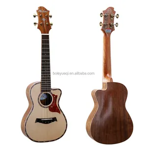 Ukulele de concerto barato de fábrica, 23 polegadas, ukulele de concerto com ingman spruce sólido, alta qualidade, 4 cordas, uukulele