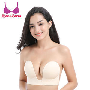 Donne incredibile Posteriore Invisibile Biancheria Intima E Reggiseni Beige Backless E <span class=keywords><strong>Senza</strong></span> <span class=keywords><strong>Spalline</strong></span> Tuffo <span class=keywords><strong>Reggiseno</strong></span> Grande - Product Image 1