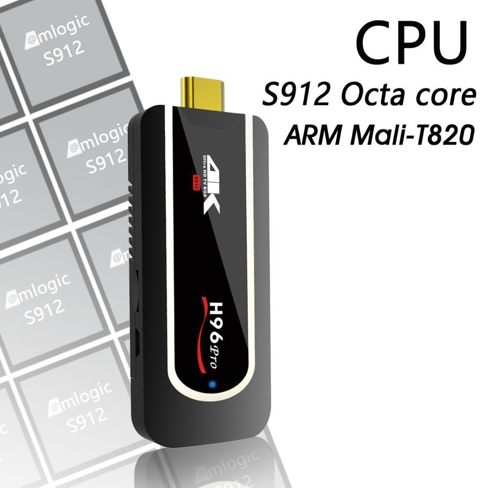 H96 Pro mini pc Android 7.1.1 S912 64bit Octa núcleo Mini PC H.265 Amlogic 4 K Reproductor de tv box