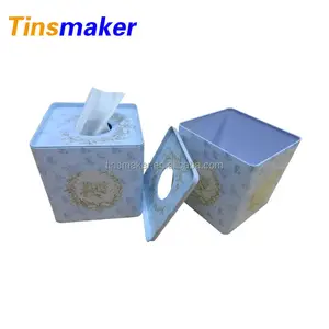 Caixa de ferro rolo de papel de tecido quadrado caixa de lata de metal papel higiênico caixa de lata
