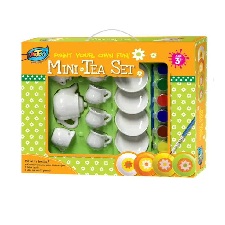 DIY керамический мини чайный набор для детей, цветная игрушка