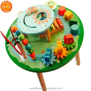 Wholesale Early Learning Colorful Wooden Musical Instrument Multi-function Study Table Toy For Children