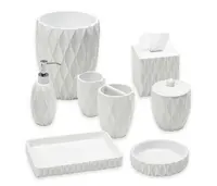Walmart supermercado Simply-Juego de accesorios de baño de porcelana de cerámica blanca