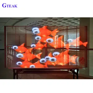 Layar Transparansi Led Pantalla P3.91,P7.81, P10 Pantalla Layar Tampilan Video Led Bening Transparan Dalam Ruangan Luar Ruangan Warna Penuh