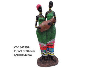 Speciale OEM africano colorato donna nera figurine/statua