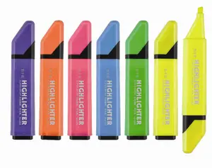 6 Color Highlighter WQN Highlighter Pen/classic Plastic Single 3 in 1 Colorful Sticky Note Highlighter Pen Set 6 Inks Normal