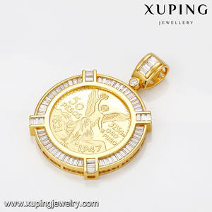 Xuping 33065 Desain Liontin Emas Liontin Pria Modis - Product Image 3