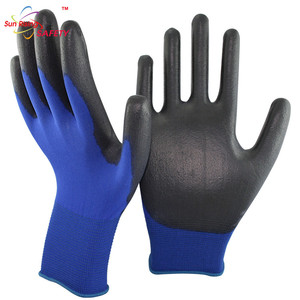 Srsafety DMF free CE Approved Navy Blue PU Warehouse General Working Gloves