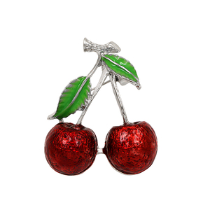 Ramo Hijab pines bolsa de fiesta vestido accesorios esmalte rojo cereza broche para niños - Product Image 2