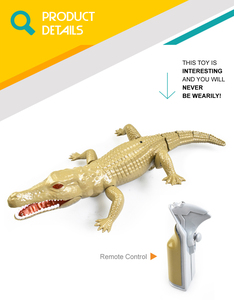 Juego de animales para gatear con animales del zoo para bebé, juguete de cocodrilo con control remoto de dibujos animados de plástico - Product Image 2