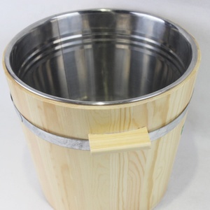 بيع بالجملة برميل معدني عالي الجودة بالداخل مع دلو ثلج خشبي - Product Image 3