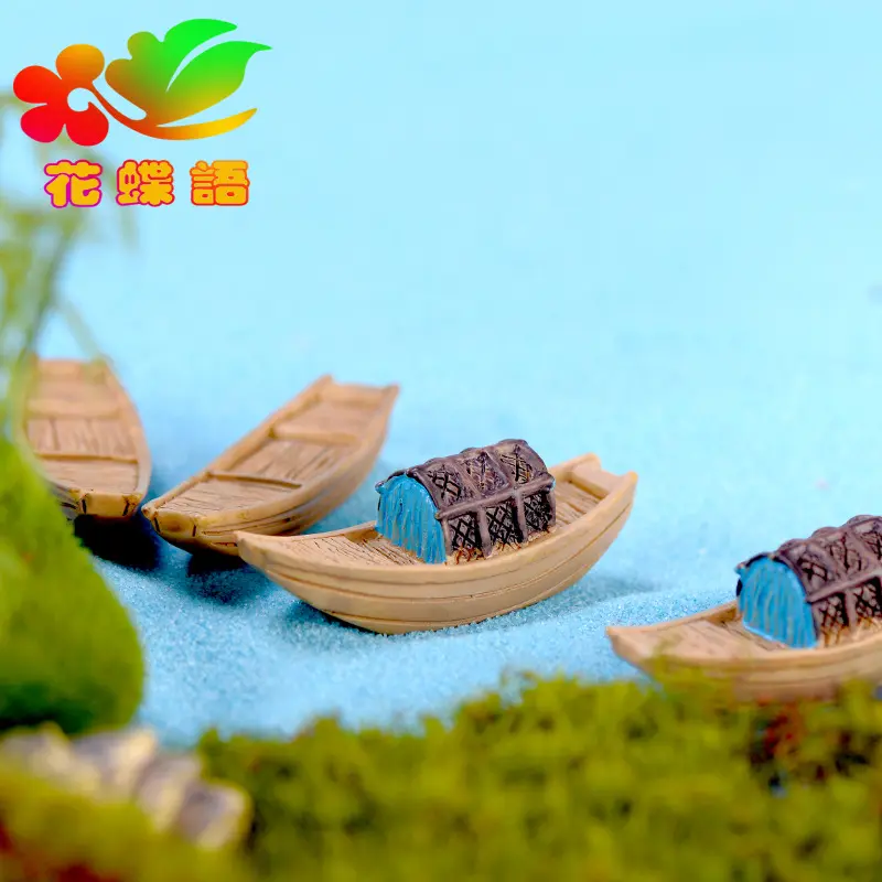 Kit de Mini figurines de bateau en résine, accessoires de jardin, miniatures, peints à la main, vente en gros, 10 pièces