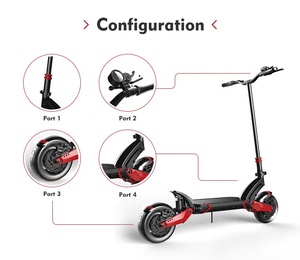 Trottinette électrique ASAP 2000 10 pouces 90 km longue distance adulte zéro <span class=keywords><strong>10x</strong></span> double moteur - Product Image 3