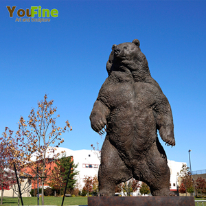 Escultura de oso rugido de metal de bronce realista para Parque - Product Image 5