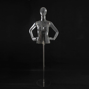 Modieuze Clear Mannequins Transparante Vrouwelijke Oefenpop Vrouwen Bovenlichaam Mannequin Met Hoofd Gemaakt In Xinji Fabriek - Product Image 6
