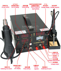 <span class=keywords><strong>Station</strong></span> de réparation à air chaud SAIKE 909D <span class=keywords><strong>Station</strong></span> de soudage/Machine à souder 3 en 1 Fer à souder + <span class=keywords><strong>Pistolet</strong></span> à air + Alimentation - Product Image 3
