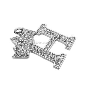 Design personalizzato Accettabile <span class=keywords><strong>Alfabeto</strong></span> Iniziale <span class=keywords><strong>Lettere</strong></span> H E La Corona di Modo Collane Fare Hip Hop di Fascini & Pendenti - Product Image 2