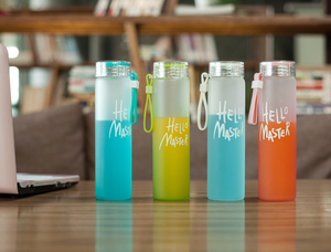 Hello master-botella de agua de vidrio esmerilado, personalizada, 480ML - Product Image 5