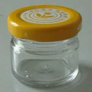 Mini Honing Jar 30Ml Glazen Fles Voor Honing Met Metalen Cap, Helder Glas Jampot