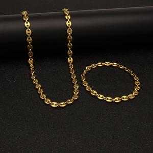 Nouveau Design Collier <span class=keywords><strong>Chaîne</strong></span> Grains <span class=keywords><strong>de</strong></span> <span class=keywords><strong>Café</strong></span> Hip-Hop en Acier Inoxydable Plaqué <span class=keywords><strong>Or</strong></span> et Couleur Argent pour Hommes - Product Image 5