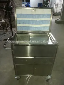 CE Approved Movable Stainless Steel Dressing Trolley Instrument Trolley Medical Trolley Cart