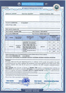 La importación de irán/de exportación de despacho de aduana de cov de verificación/del coi el certificado de inspección - Product Image 2